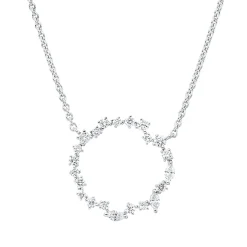 Collier aus 750 Gold Weißgold 22 Diamanten 0,3ct L:45cm