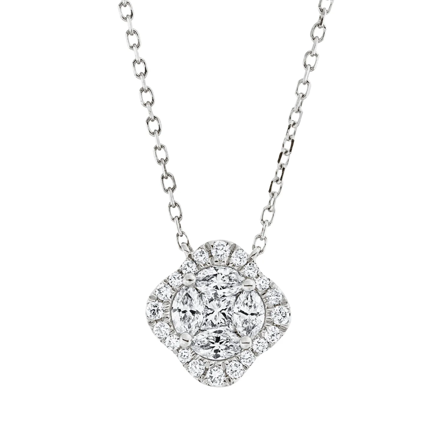 Collier aus 750 Gold Weißgold 25 Diamanten 0,37ct L:45cm