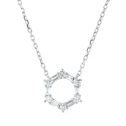 Collier aus 750 Gold Weißgold 12 Diamanten 0,23ct L:45cm