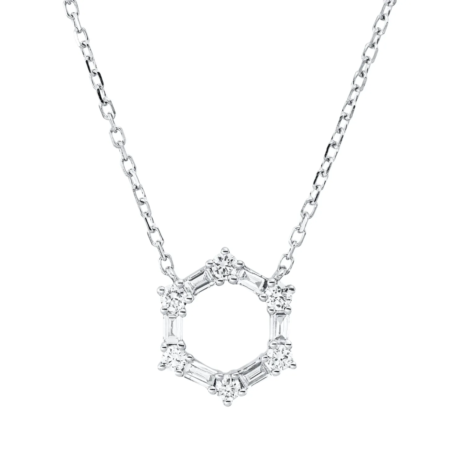 Collier aus 750 Gold Weißgold 12 Diamanten 0,23ct L:45cm