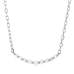 Collier aus 750 Gold Weißgold 9 Diamanten 0,16ct TW-PI L:45,7cm