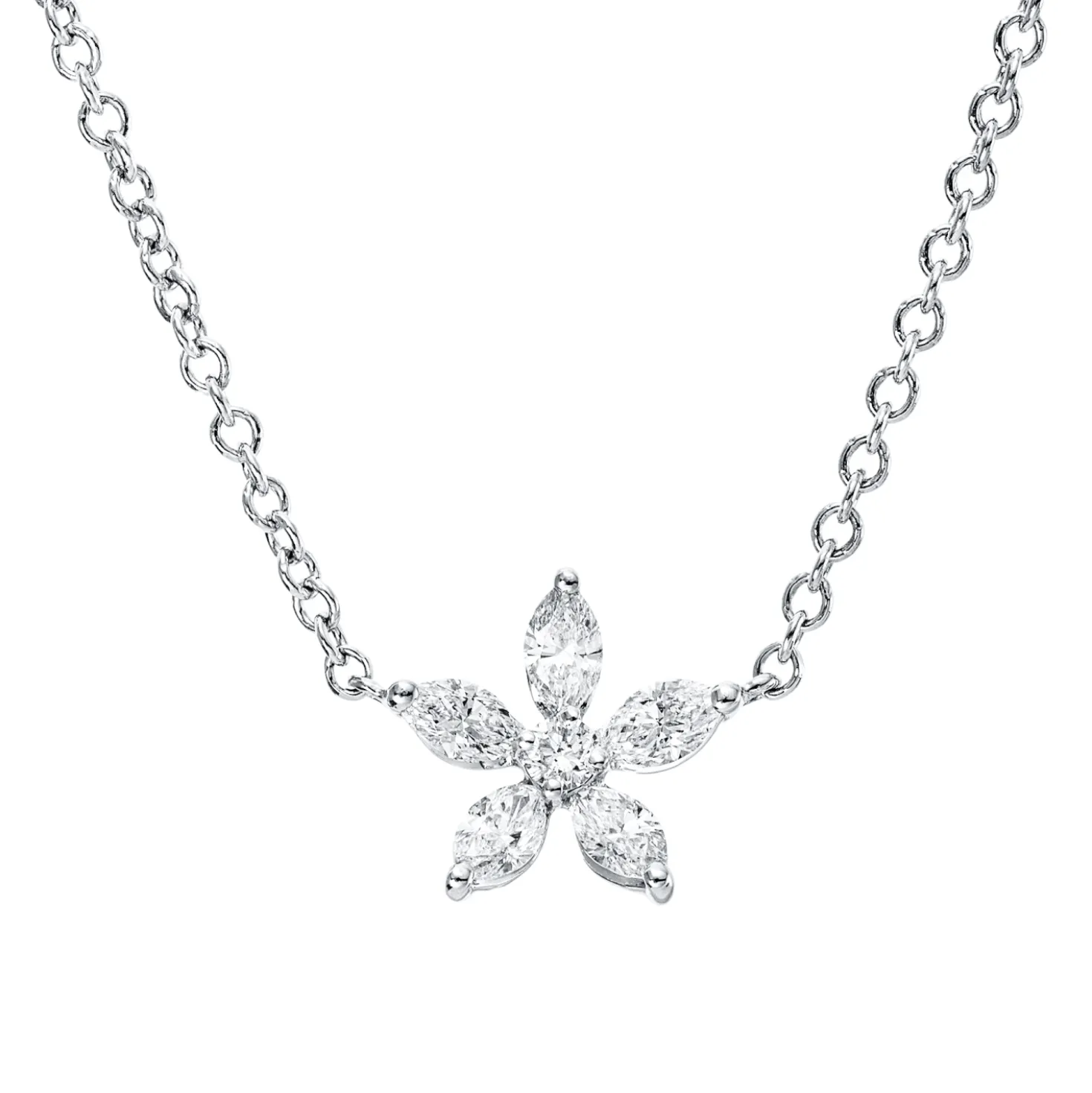 Collier aus 750 Gold Weißgold 6 Diamanten 0,26ct TW-PI L:41cm