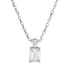 Collier aus 750 Gold Weißgold 2 Diamanten 0,29ct TW-SI L:45cm
