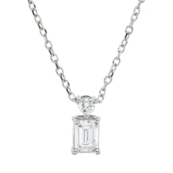 Collier aus 750 Gold Weißgold 2 Diamanten 0,29ct TW-SI L:45cm