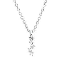 Collier aus 750 Gold Weißgold 4 Diamanten 0,02ct TW-SI L:45cm