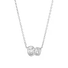 Collier aus 750 Gold Weißgold 2 Diamanten 0,52ct TW-SI L:45,7cm