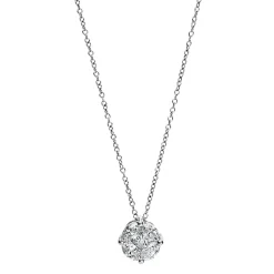 Collier aus 750 Gold Weißgold 5 Diamanten 0,76ct TW-SI L:43,2cm