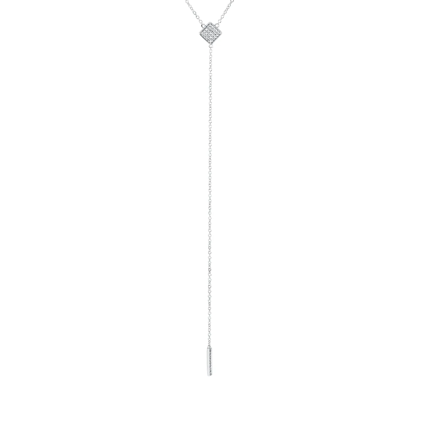 Collier aus 750 Gold Weißgold 35 Diamanten 0,08ct TW-SI L:45,7cm
