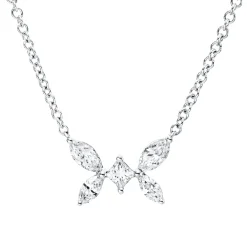 Collier aus 750 Gold Weißgold 5 Diamanten 0,38ct TW-SI L:40cm