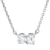 Collier aus 750 Gold Weißgold 2 Diamanten 0,28ct TW-SI L:45cm