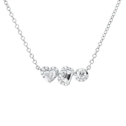 Collier aus 750 Gold Weißgold 27 Diamanten 0,61ct TW-SI L:43,2cm
