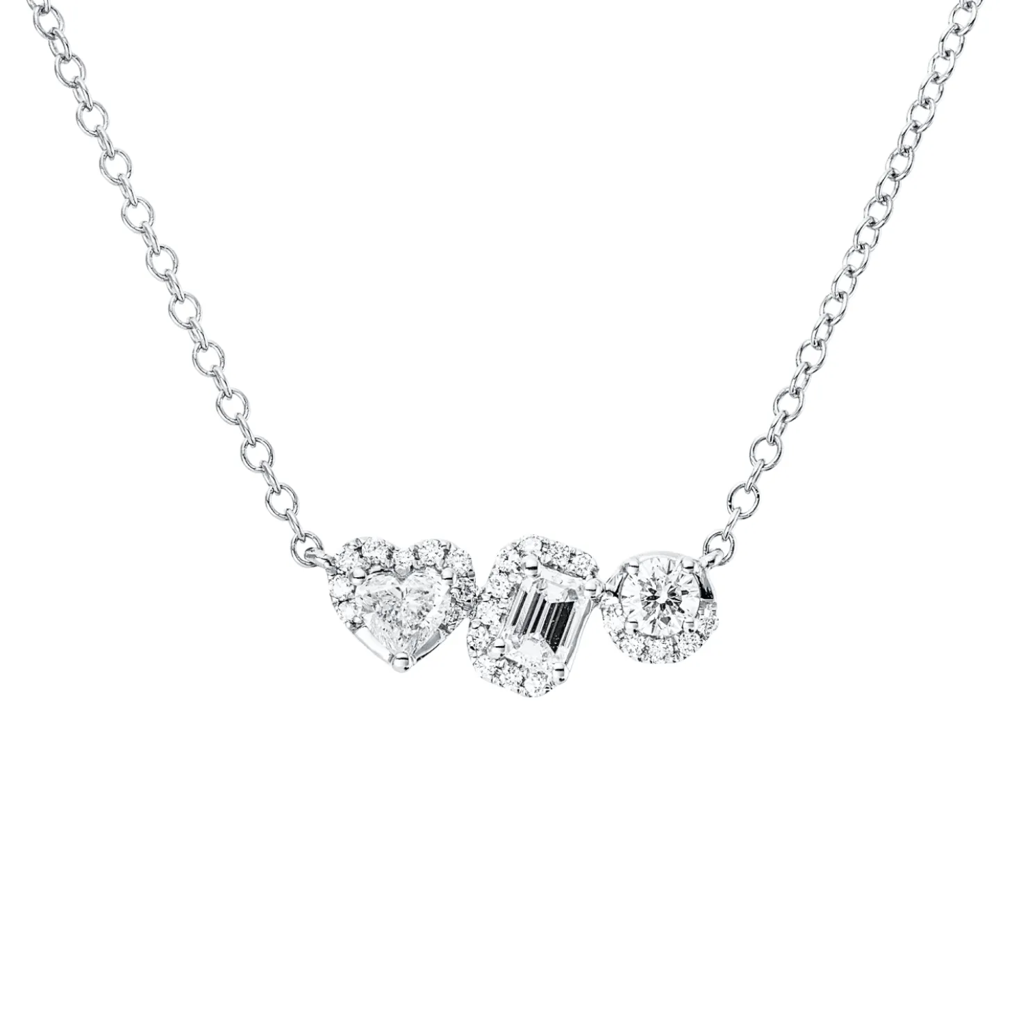 Collier aus 750 Gold Weißgold 27 Diamanten 0,61ct TW-SI L:43,2cm