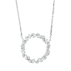 Collier aus 750 Gold Weißgold 28 Diamanten 1,38ct TW-SI L:45cm