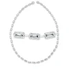 Collier aus 750 Gold Weißgold 760 Diamanten 6,68ct TW-SI L:45cm