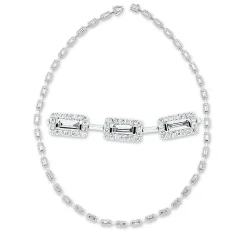 Collier aus 750 Gold Weißgold 760 Diamanten 6,68ct TW-SI L:45cm