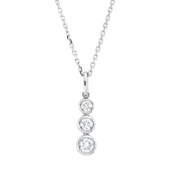 Collier aus 750 Gold Weißgold 3 Diamanten 0,16ct TW-SI L:45cm