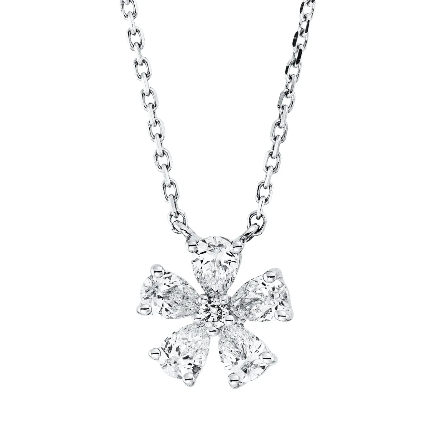 Collier aus 750 Gold Weißgold 6 Diamanten 0,32ct TW-SI L:45cm