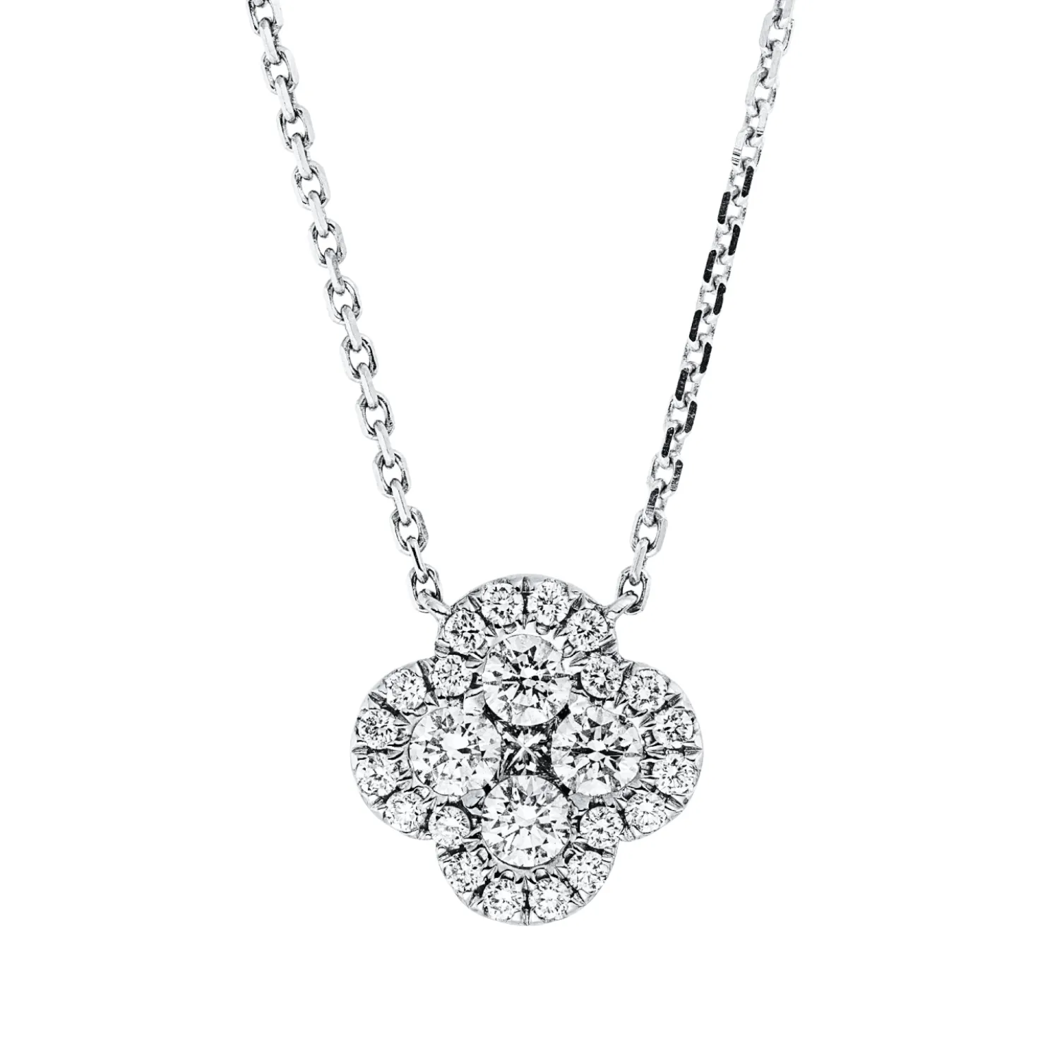 Collier aus 750 Gold Weißgold 25 Diamanten 0,6ct TW-SI L:45cm