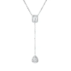 Collier aus 750 Gold Weißgold 38 Diamanten 1,34ct TW-SI L:43,2cm