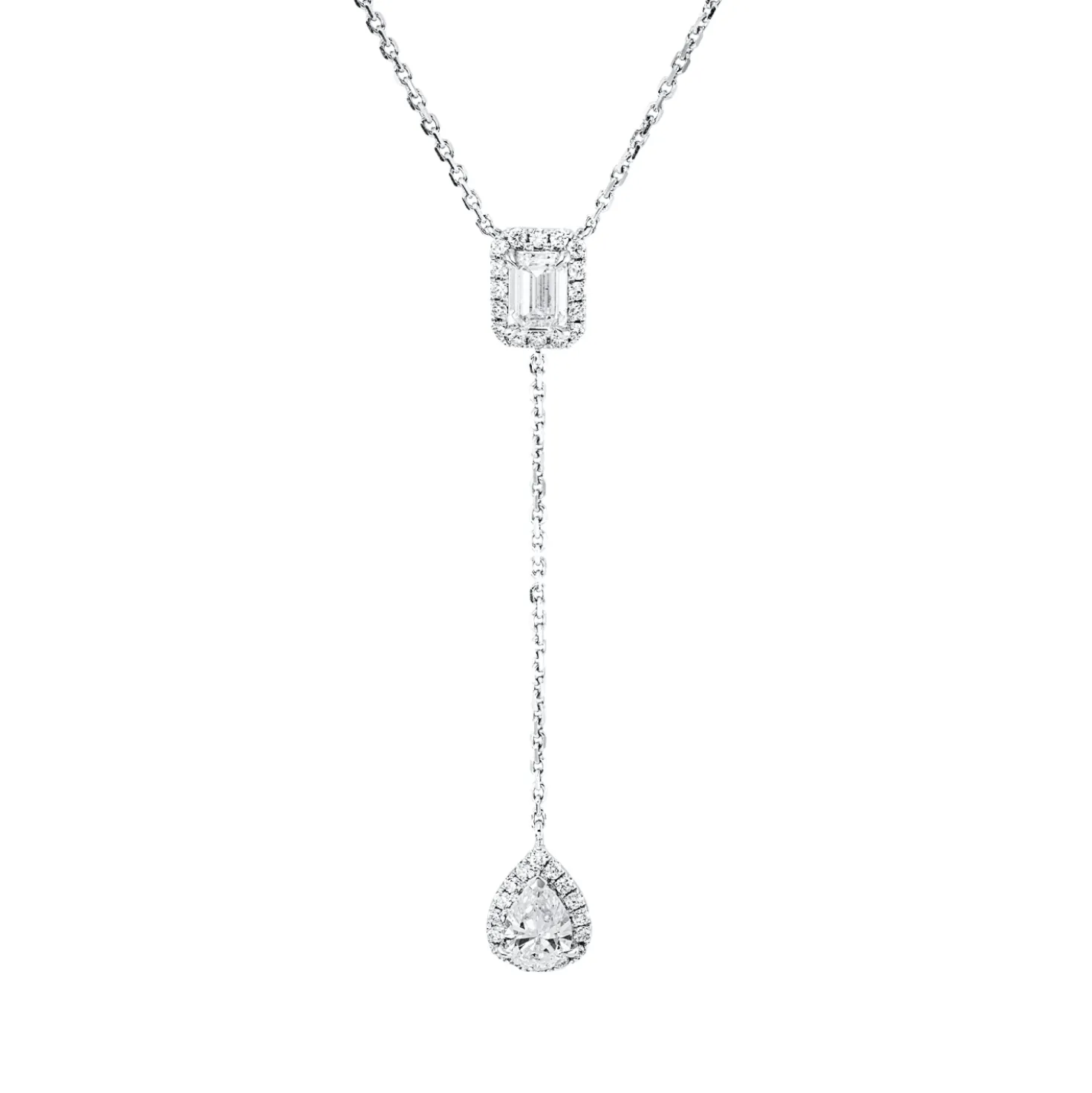 Collier aus 750 Gold Weißgold 38 Diamanten 1,34ct TW-SI L:43,2cm