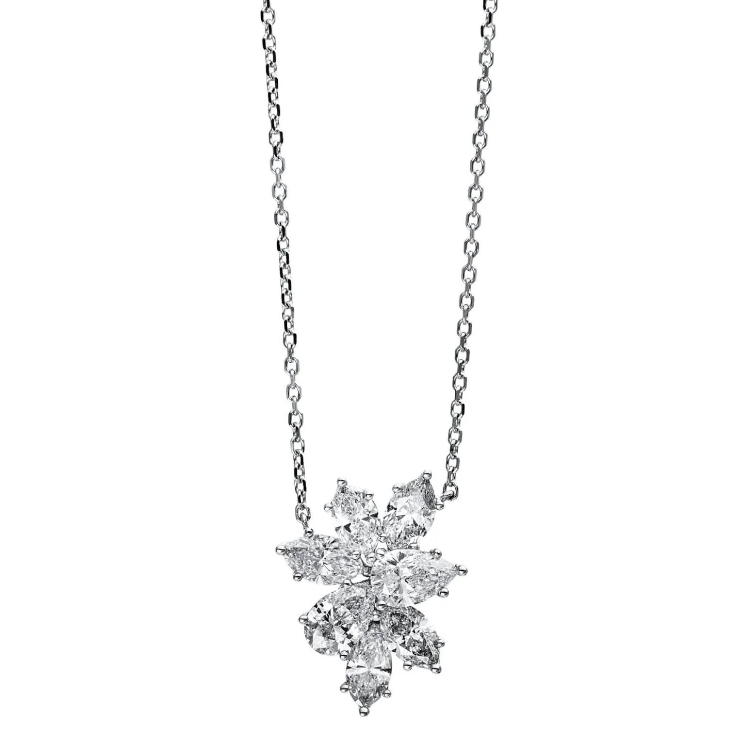 Collier aus 750 Gold Weißgold 7 Diamanten 1,92ct TW-SI L:45cm