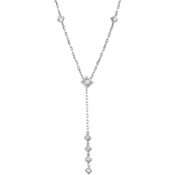 Collier aus 750 Gold Weißgold 9 Diamanten 0,47ct TW-SI L:45,7cm