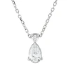 Collier aus 750 Gold Weißgold 2 Diamanten 0,34ct TW-SI L:45cm