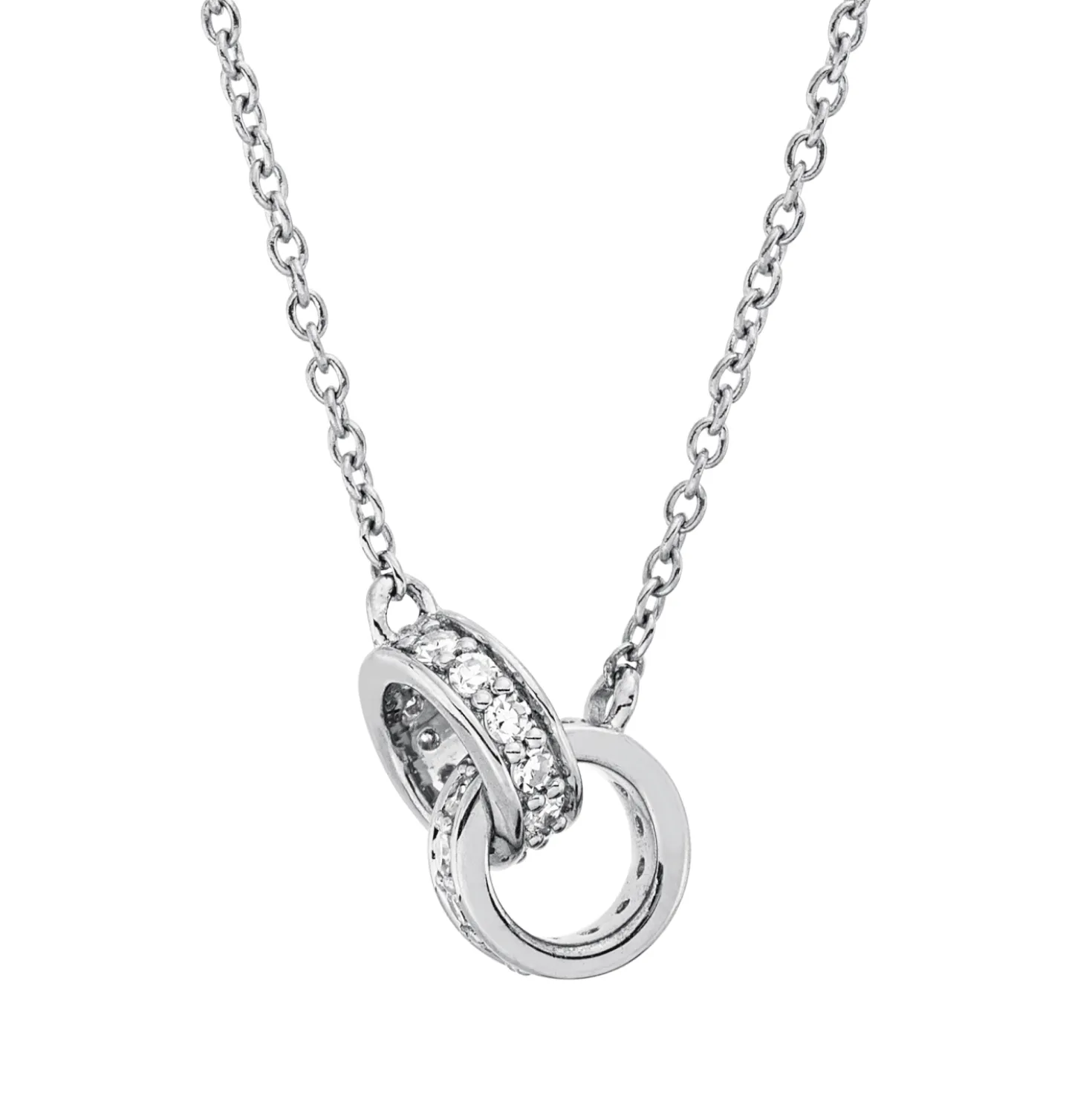 Collier aus 750 Gold Weißgold 24 Diamanten 0,14ct TW-SI L:45cm