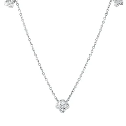 Collier aus 750 Gold Weißgold 15 Diamanten 0,34ct TW-SI L:45cm