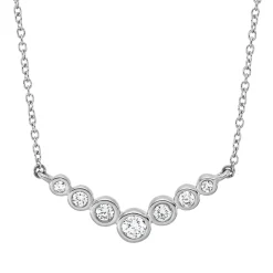 Collier aus 750 Gold Weißgold 7 Diamanten 0,19ct TW-SI L:42cm