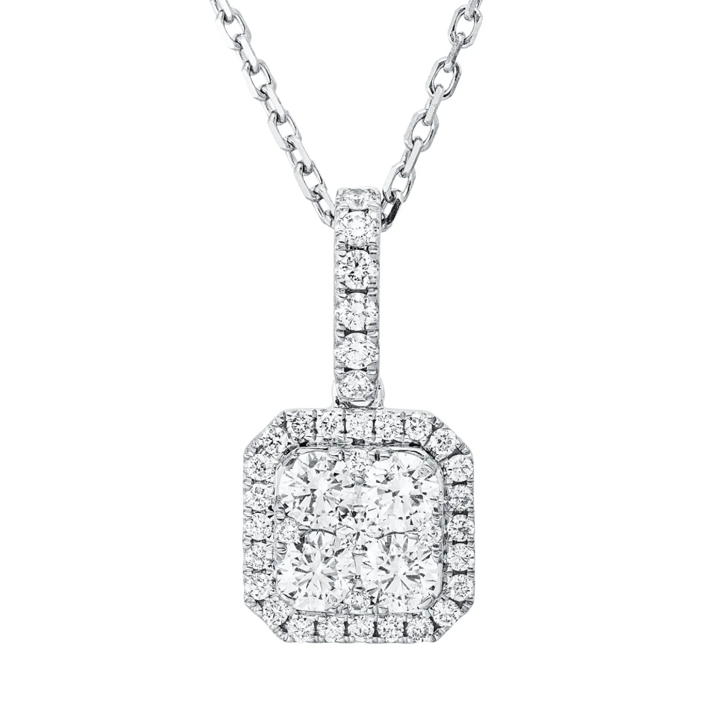 Collier aus 750 Gold Weißgold 39 Diamanten 1,16ct TW-SI L:45,7cm