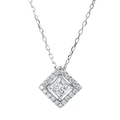 Collier aus 750 Gold Weißgold 21 Diamanten 0,92ct TW-SI L:45,7cm