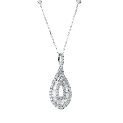 Collier aus 750 Gold Weißgold 87 Diamanten 1,11ct TW-SI L:45cm