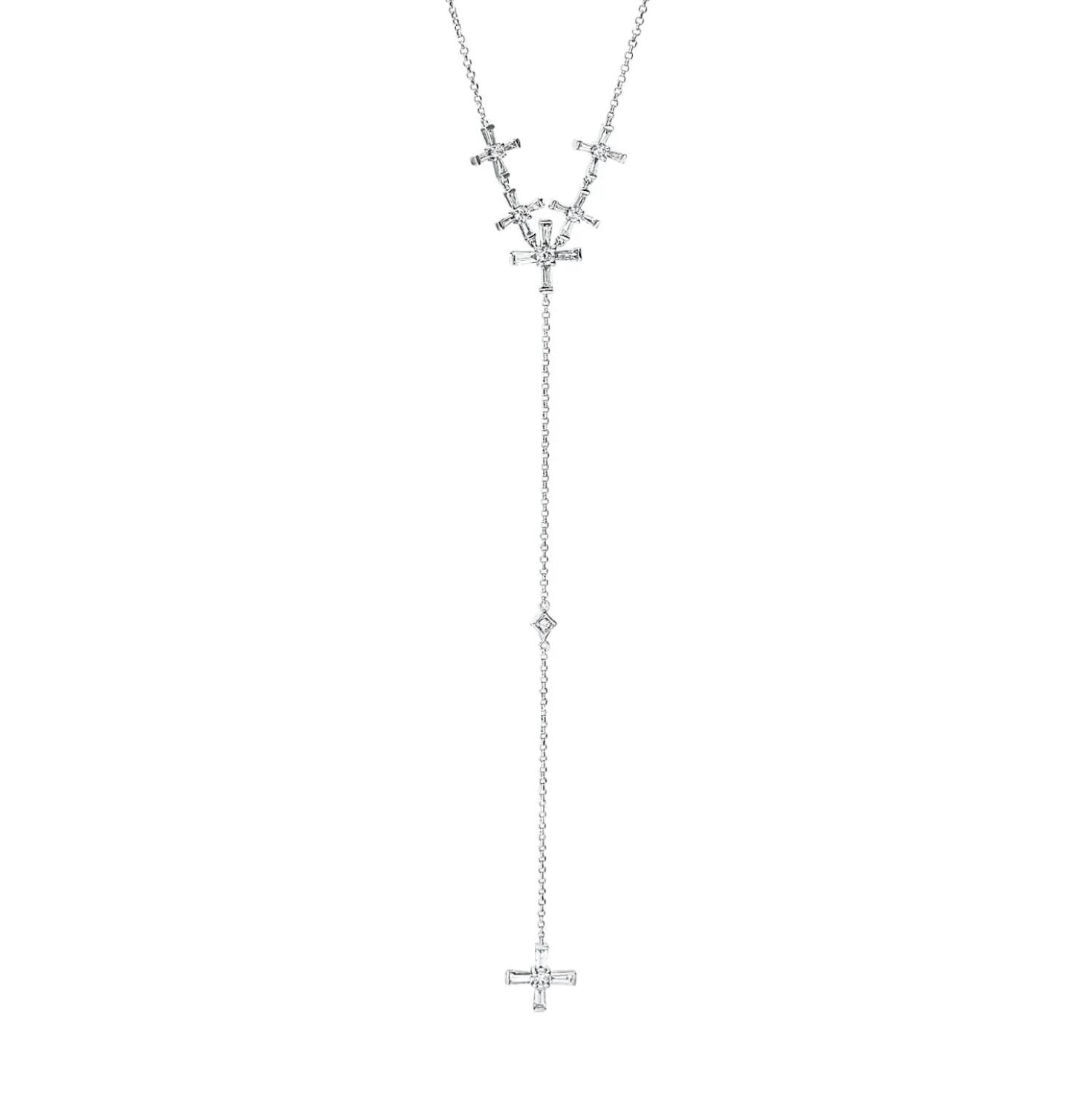 Collier aus 750 Gold Weißgold 33 Diamanten 0,52ct TW-SI L:48cm
