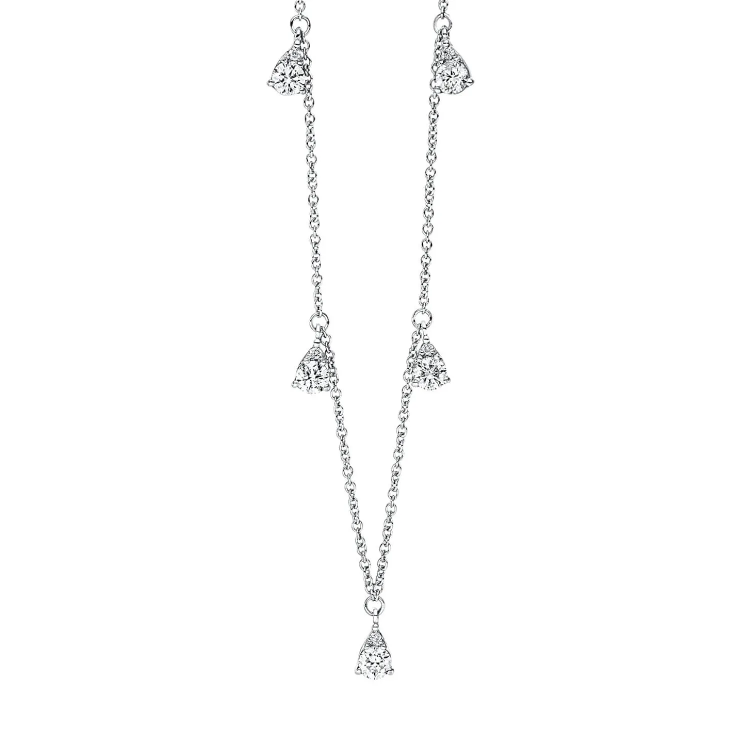 Collier aus 750 Gold Weißgold 10 Diamanten 0,52ct TW-SI L:45cm