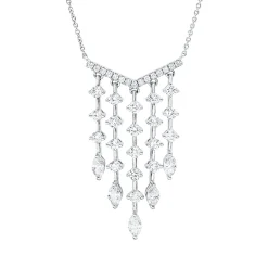 Collier aus 750 Gold Weißgold 39 Diamanten 1,4ct TW-SI L:45cm