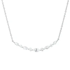 Collier aus 750 Gold Weißgold 9 Diamanten 0,43ct TW-SI L:45cm