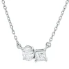 Collier aus 750 Gold Weißgold 2 Diamanten 0,29ct TW-SI L:45cm