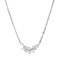 Collier aus 750 Gold Weißgold 10 Diamanten 0,96ct TW-SI L:45cm