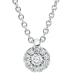 Collier aus 750 Gold Weißgold 11 Diamanten 0,13ct TW-SI L:45cm