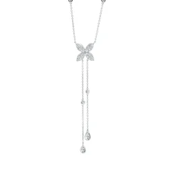 Collier aus 585 Gold Weißgold 42 Diamanten 0,94ct TW-SI L:45,7cm
