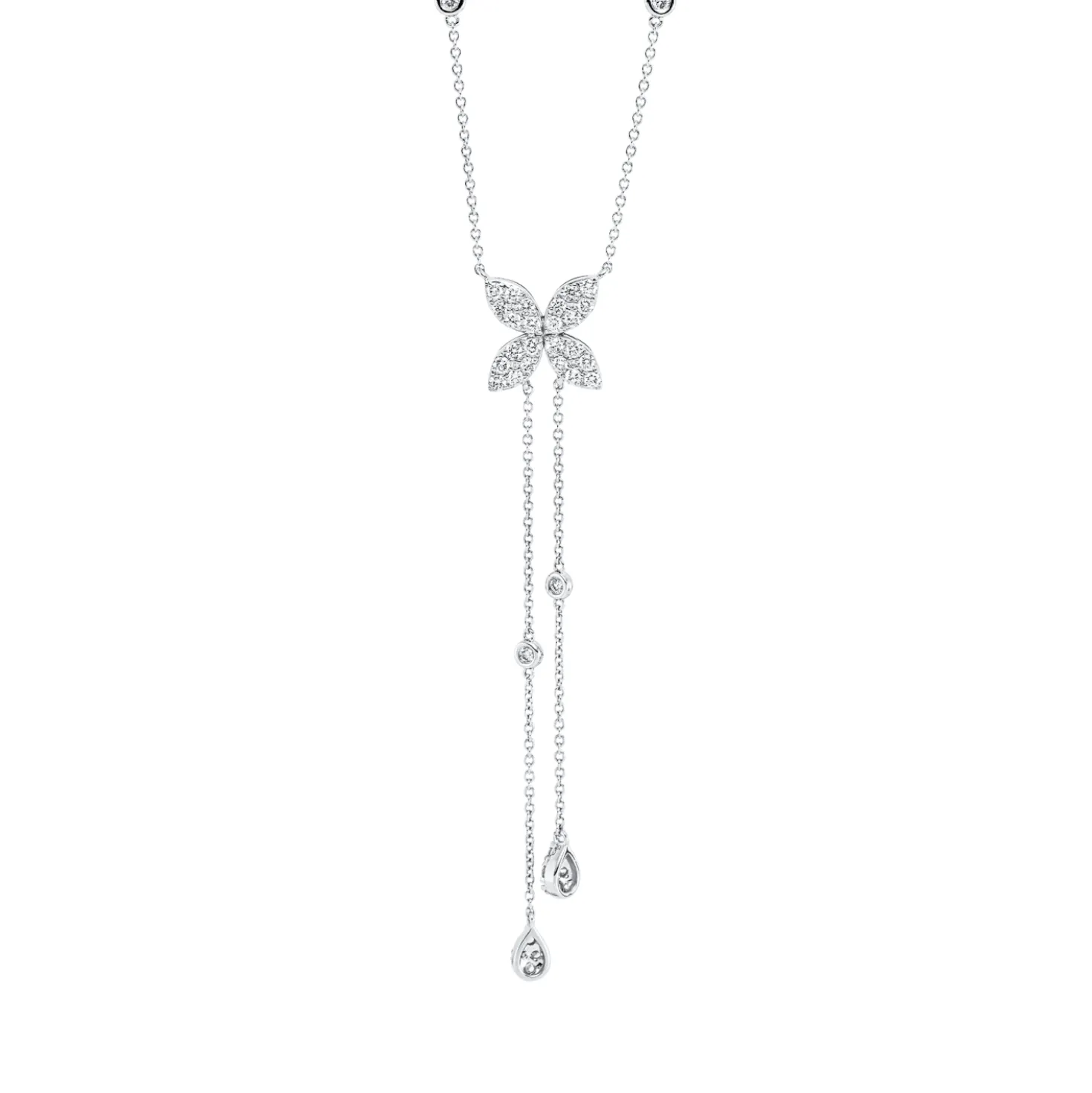 Collier aus 585 Gold Weißgold 42 Diamanten 0,94ct TW-SI L:45,7cm