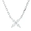 Collier aus 750 Gold Weißgold 5 Diamanten 0,23ct TW-SI L:45,7cm
