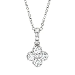 Collier aus 750 Gold Weißgold 9 Diamanten 0,36ct TW-SI L:45cm