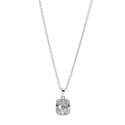 Collier aus 750 Gold Weißgold 23 Diamanten 0,37ct TW-SI L:45cm