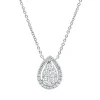 Collier aus 750 Gold Weißgold 35 Diamanten 0,49ct TW-SI L:45,7cm