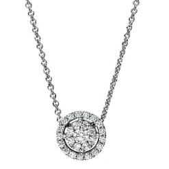 Collier aus 750 Gold Weißgold 26 Diamanten 0,41ct TW-SI L:45cm