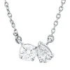 Collier aus 750 Gold Weißgold 2 Diamanten 0,31ct TW-SI L:45cm