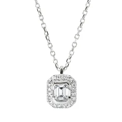 Collier aus 750 Gold Weißgold 21 Diamanten 0,26ct TW-SI L:45cm