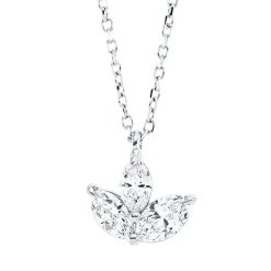 Collier aus 750 Gold Weißgold 3 Diamanten 0,46ct TW-SI L:45cm